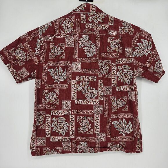 Blue Hawaii Shirt Mens XL Hawaiian Red Tiki Camp Button Up All Over Print - Picture 3 of 9